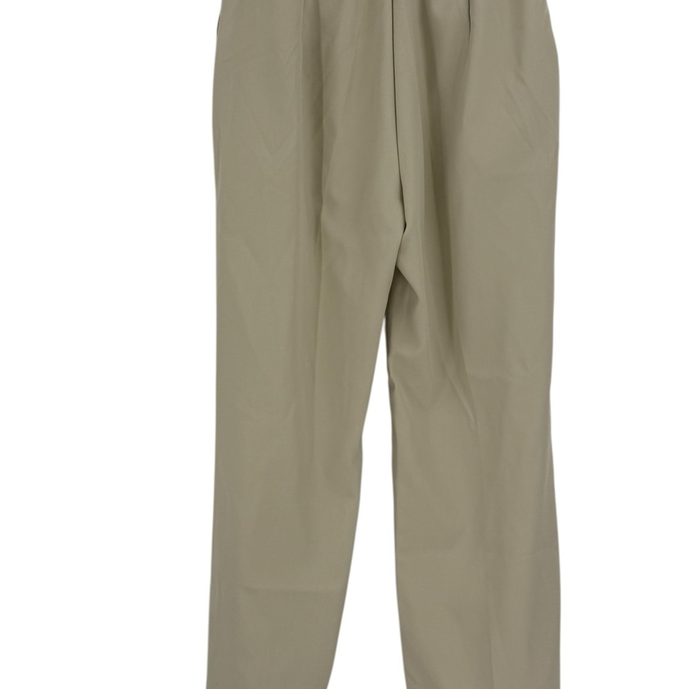 FUNYYZO Wide Leg Work Trousers High Elastic Back Waist Beige Straight Leg Pants - Picture 7 of 8